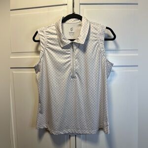 GG Blue Lux Sport Sleeveless 1/4 Zip Golf/Tennis/Pickle Ball Polo Top Size Large